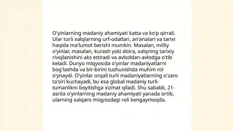 Milliy va harakatli o'yinlari o'rgatish 4