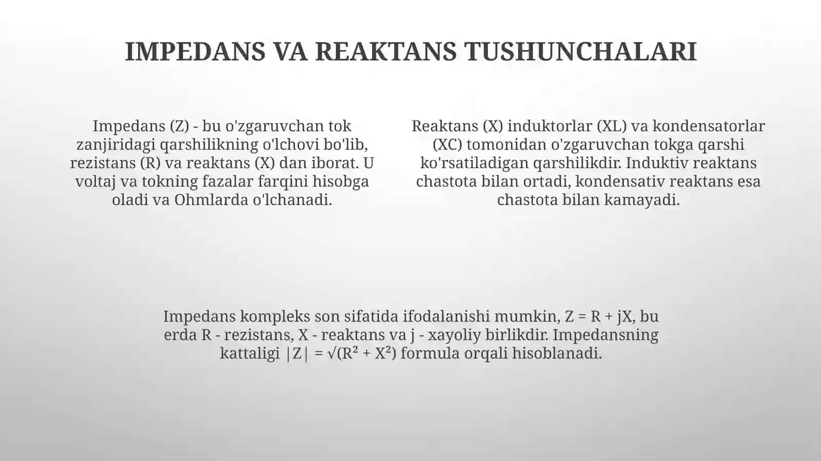 Kompleks qarshilik asoslari 4