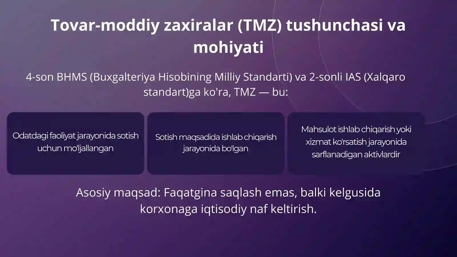 Tovar moddiy zaxiralari boshqaruvi va hisobi. Tovar moddiy zaxiralari 4