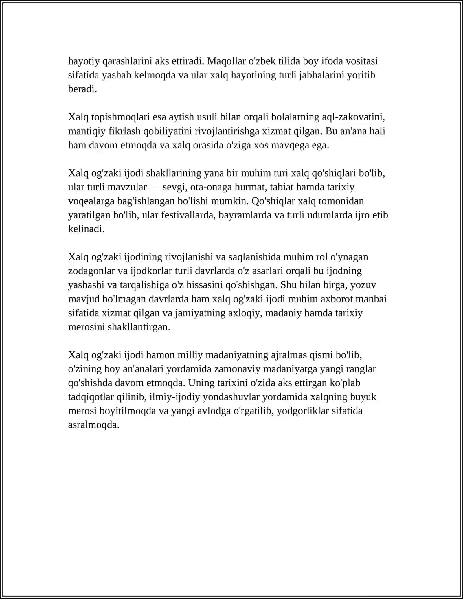 XALQ OĞZAKI IJODI HAQIDA MALUMOT 4