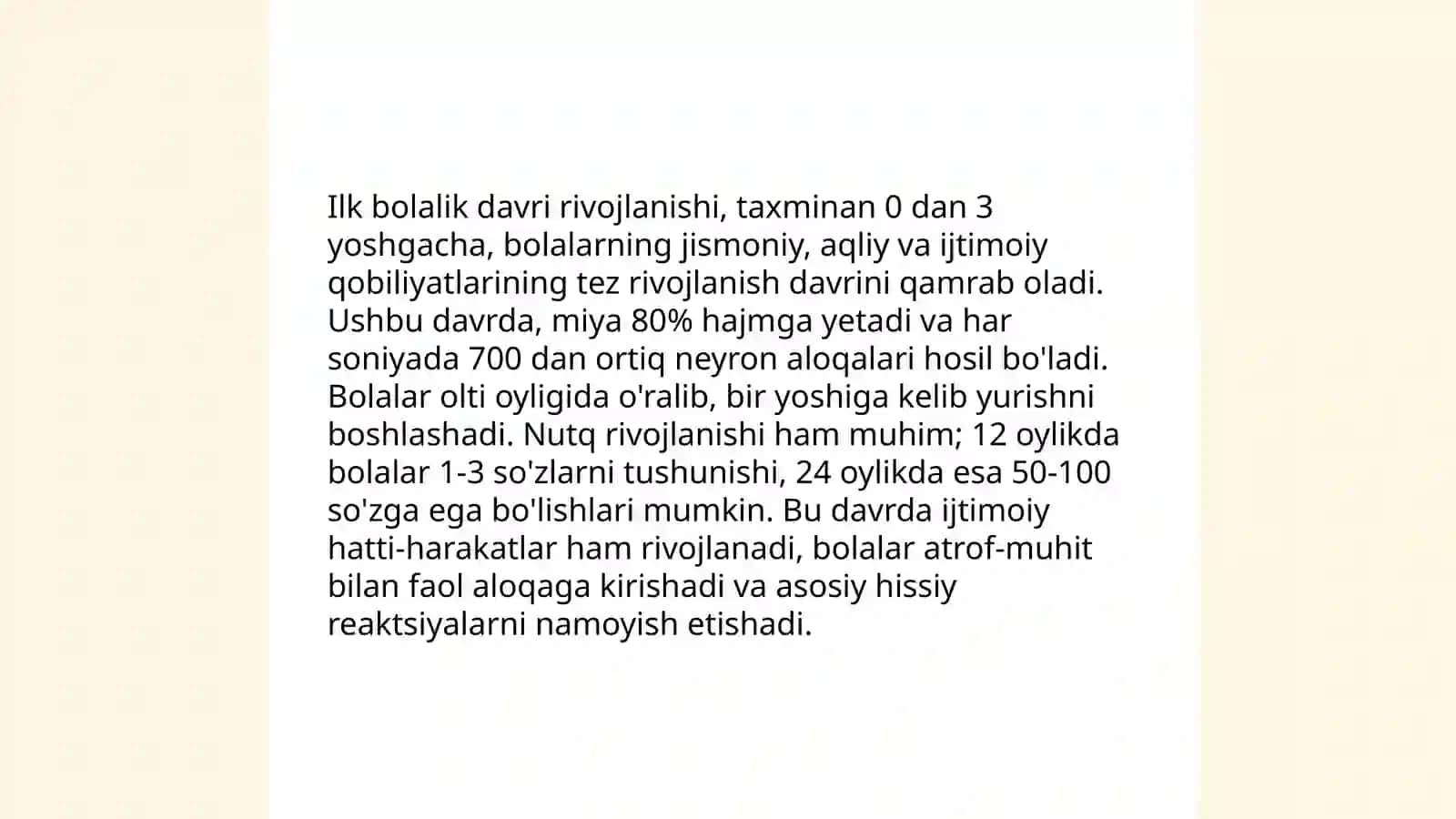 Ilk bolalikda o'z-o'zini anglashning rivojlanishi va 3 yosh inqirozi 4