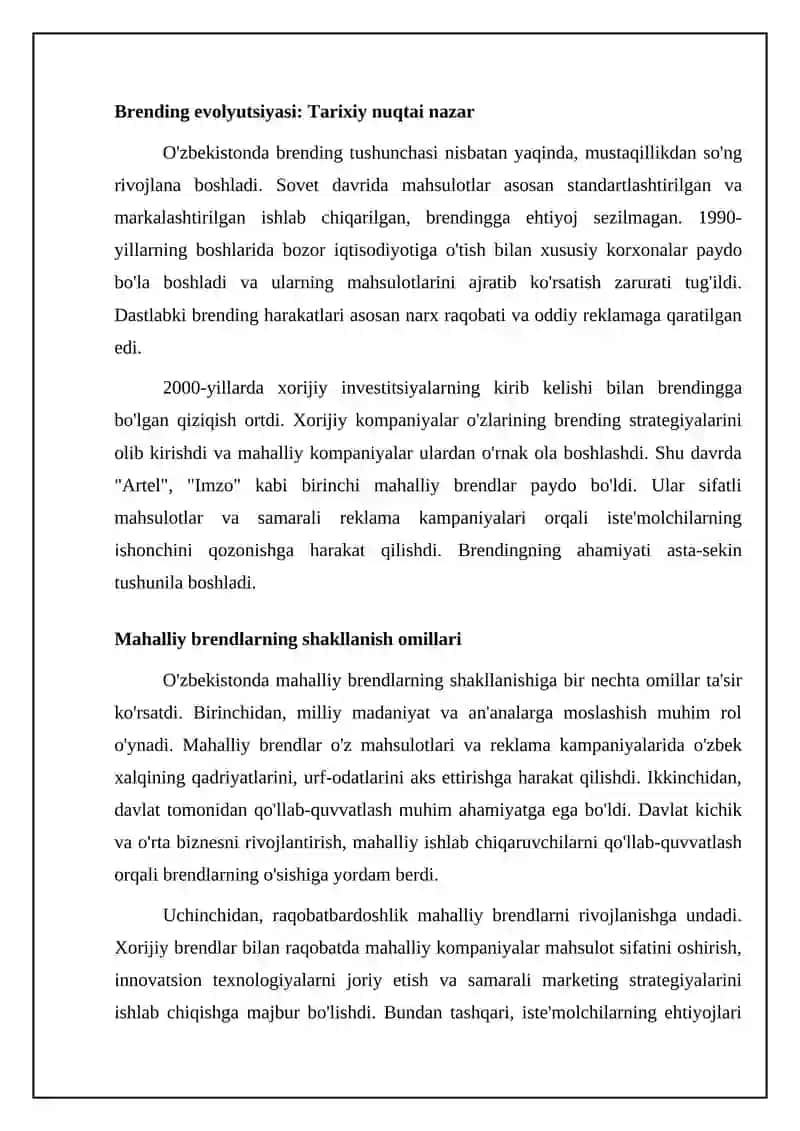 Oʻzbekistonda brending: muvaffaqiyatli mahalliy brendlarni tahlil qilish 4