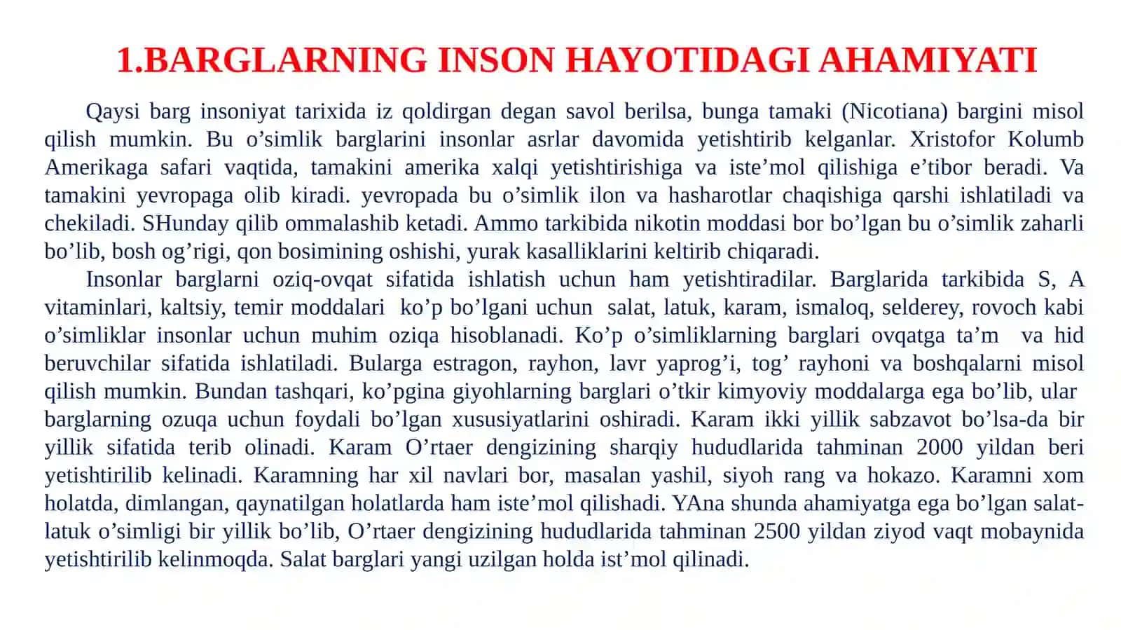 Dorivor xom ashyosi  barg  hisoblangan o‘simliklarni o‘rganish. 4
