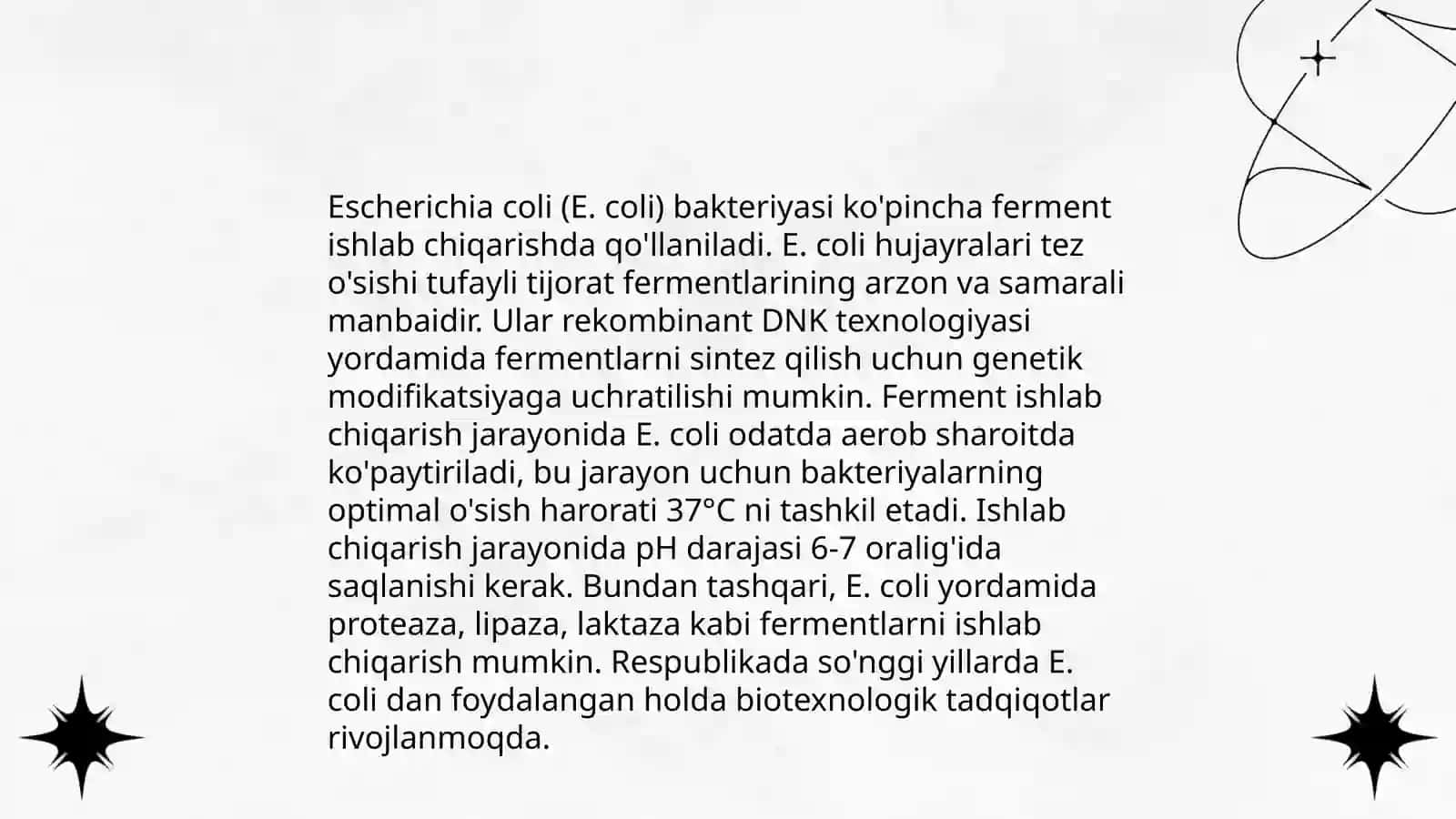 Penicillum chrysogenum, Escherchia coli va lactobacillus delbrueski mikroorganizmlarning ferment ajratishi 4