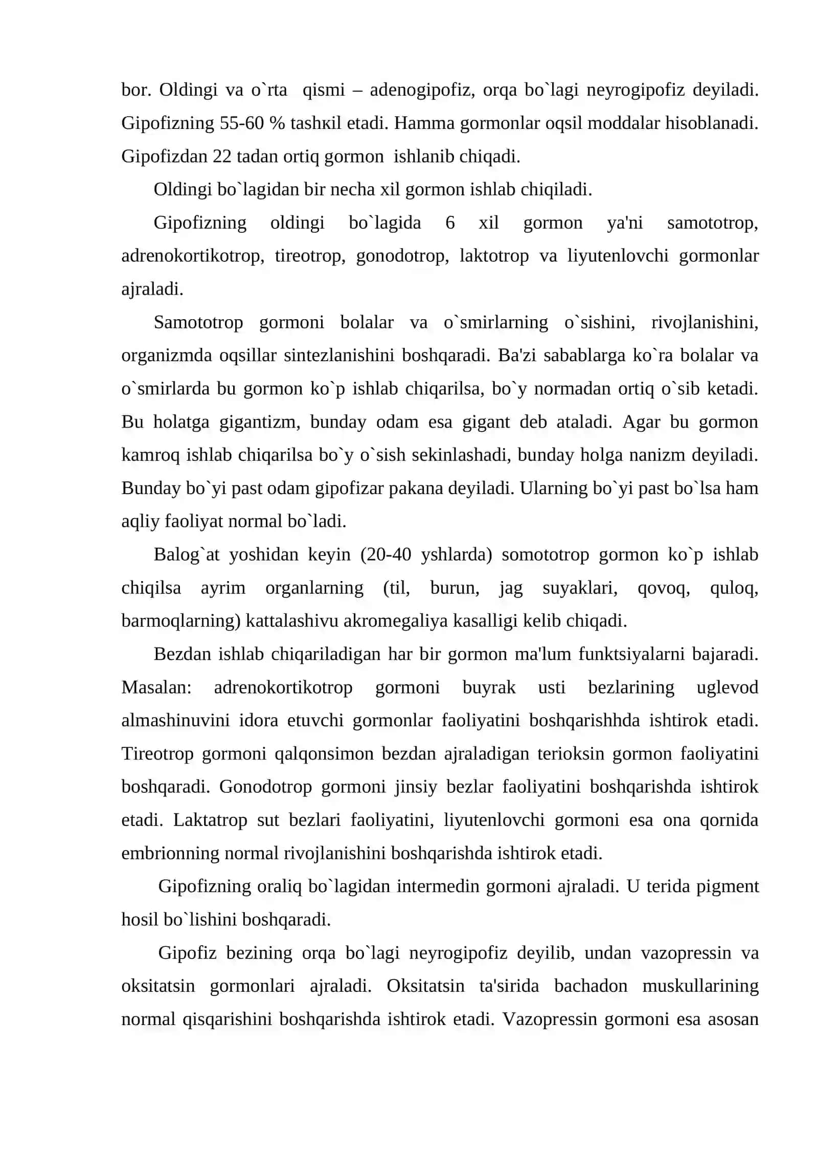 Ichki sеkrеtsiya bеzlari funktsiyasi va yosh xususiyatlari 4
