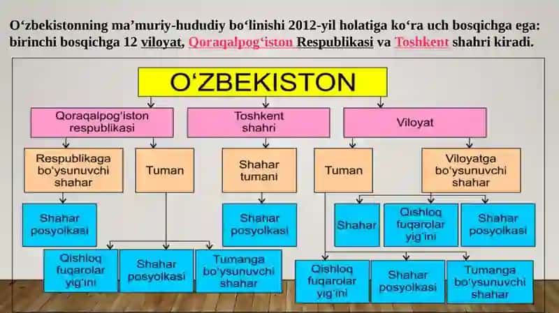 O‘zbekistonningma’muriy-hududiytuzilishivaularningmintaqaviyrivojlanishxususiyatlari 4
