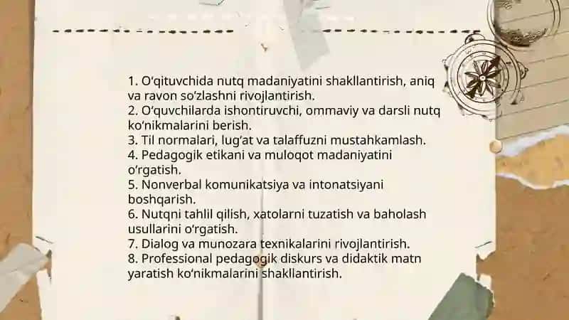 Oʻqituvchi nutq madaniyati fanining maqsad va vazifalari 4