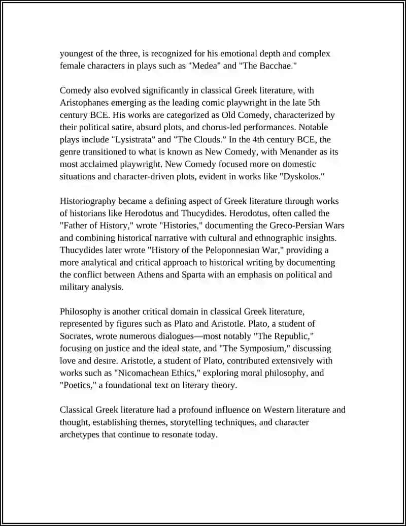 Classical Greek Literature 4