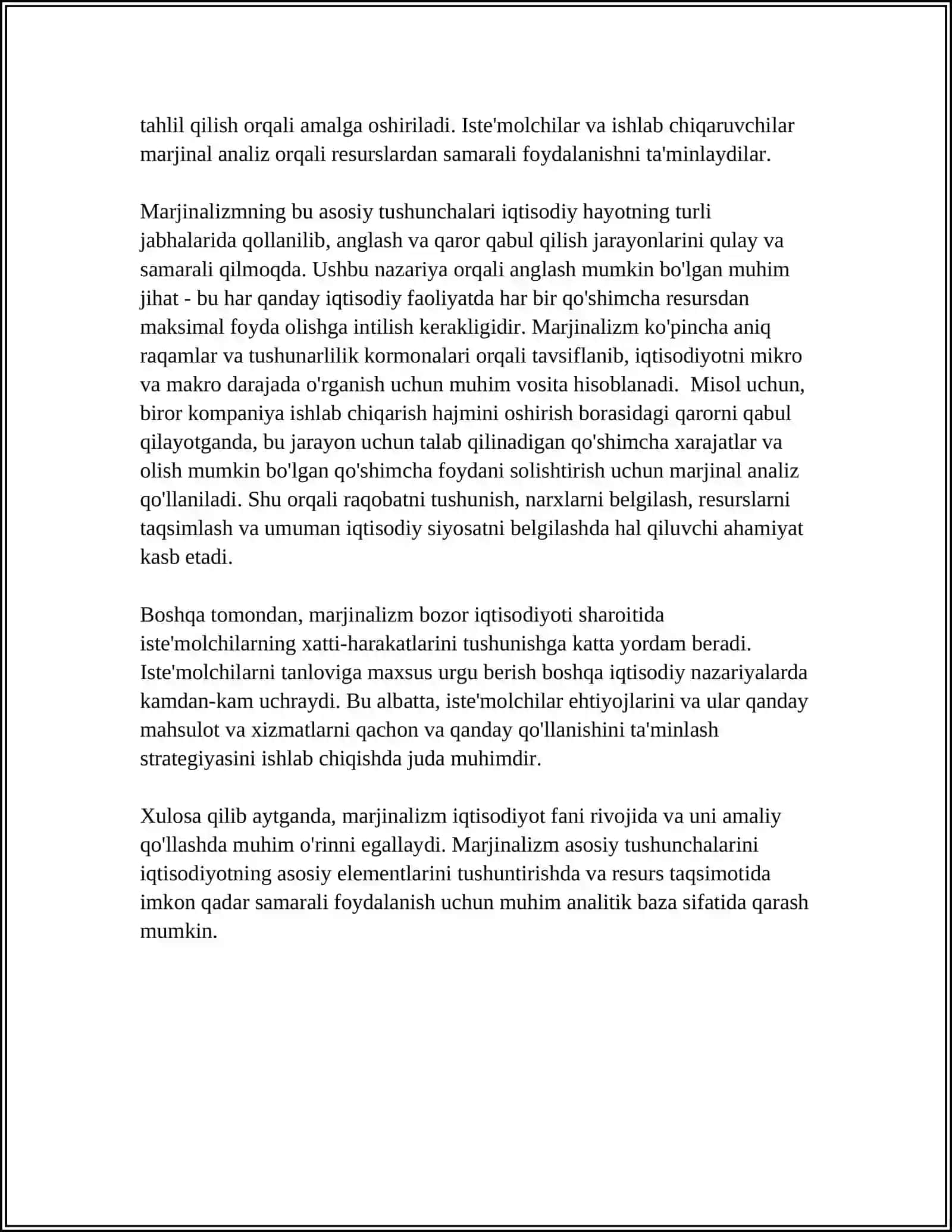 MARJINALIZM TA'LIMOTI VA NEOKLASSIK IQTISODIY MAKTABLAR 4