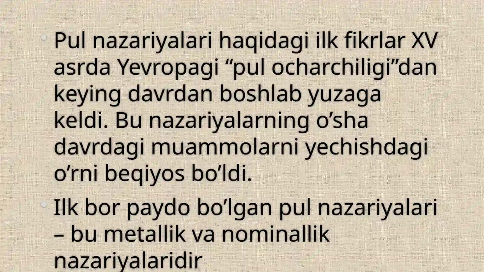Pul nazariyalari 4