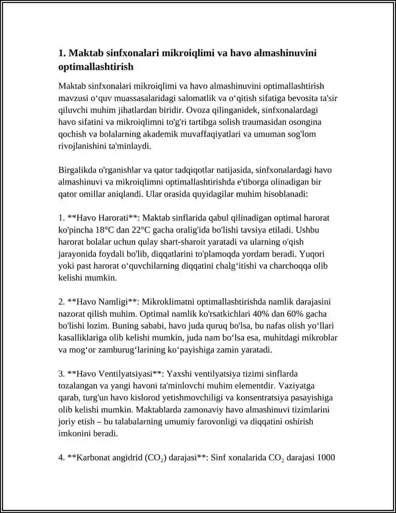 MAKTABDA OʻQITISH VA TARBIYALASH SHAROITLARINI GIGIYENIK OPTIMALLASHTIRISH ASOSLARI 4