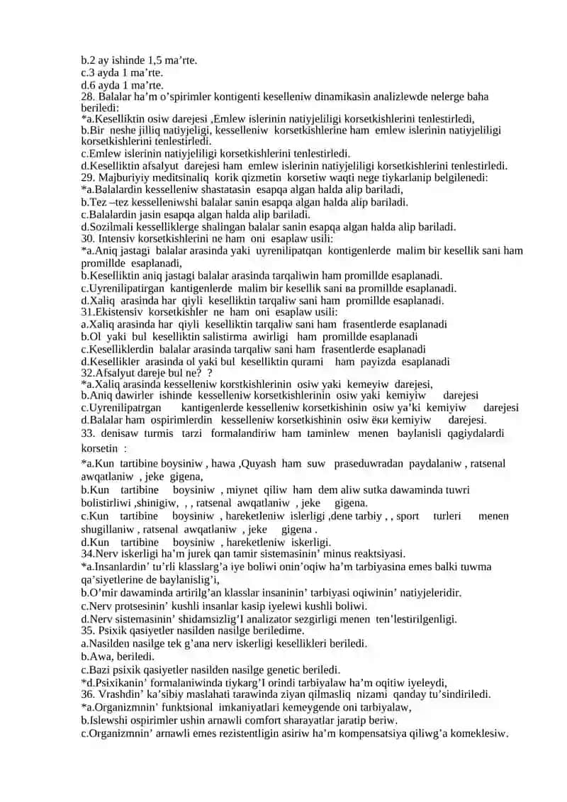 16-tema:MSEBO buyrig’ina tiykar mektepten tisqari mekemelerinde sanitar-gigienik tekseriw 4