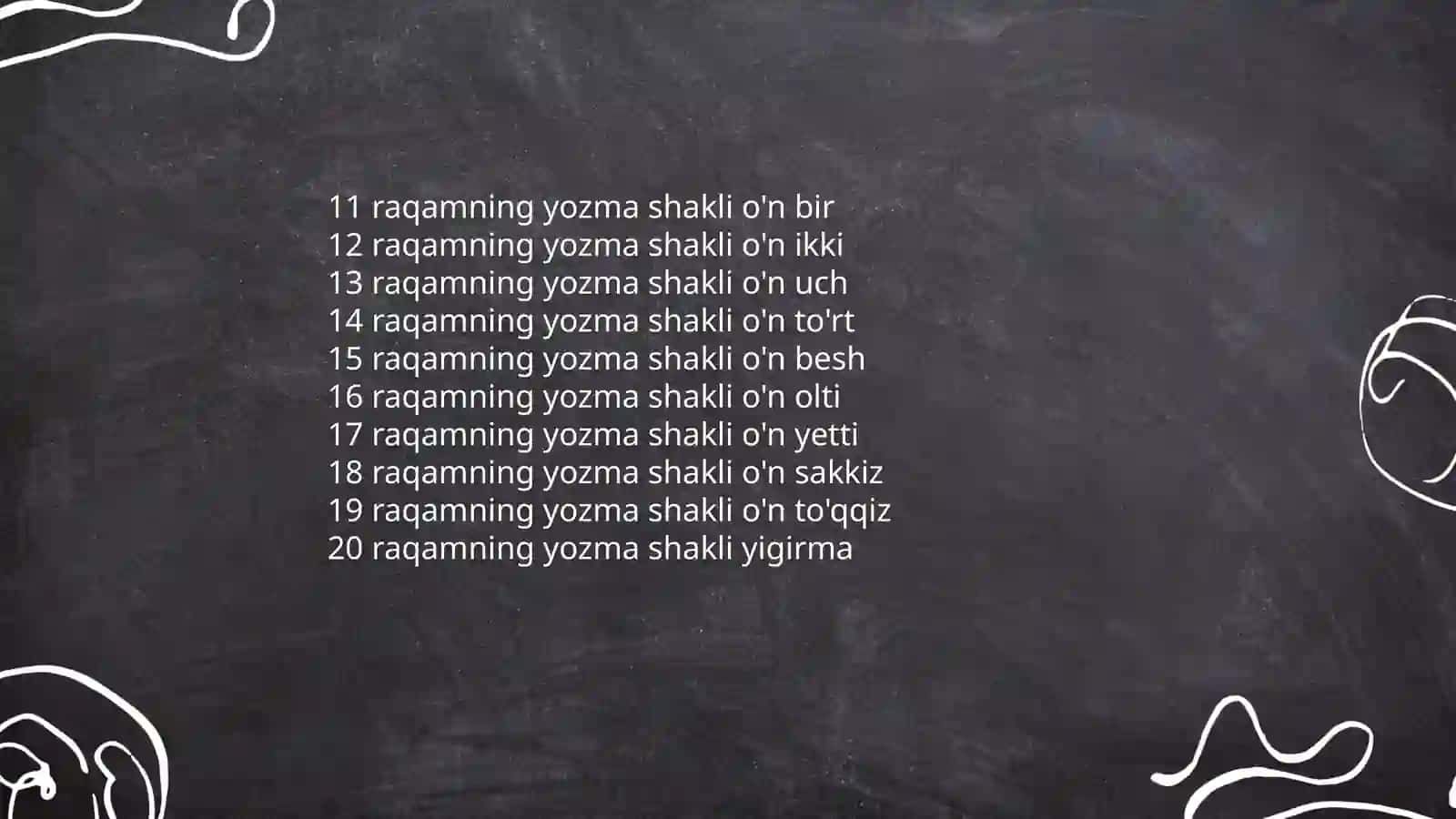 Matematik raqamlarni yozma shakli uchun ko‘rgazma tayyorlash 4