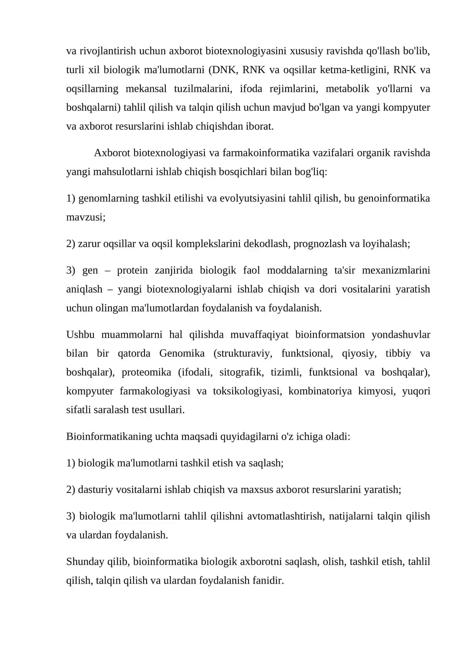 BIOINFORMATIKA FANI TO`G`RISIDA 4