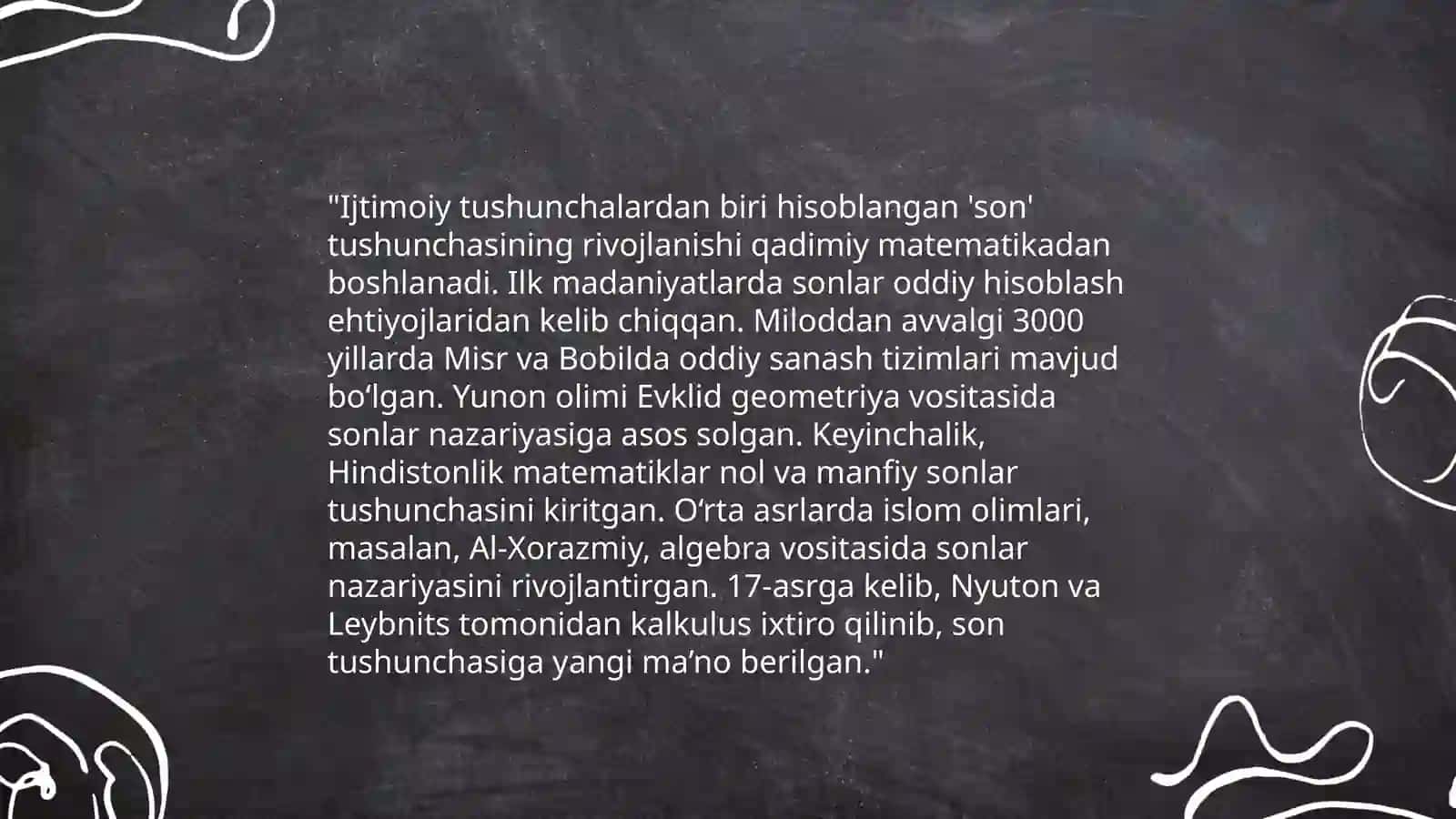 Natural son va nol tushunchasi vujudga kelish tarixini oʻrganish 4
