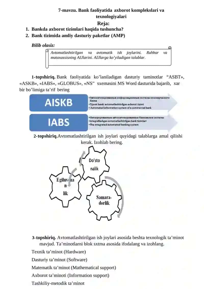 .Avtomatlashtirilgan axborot tizimlari 4