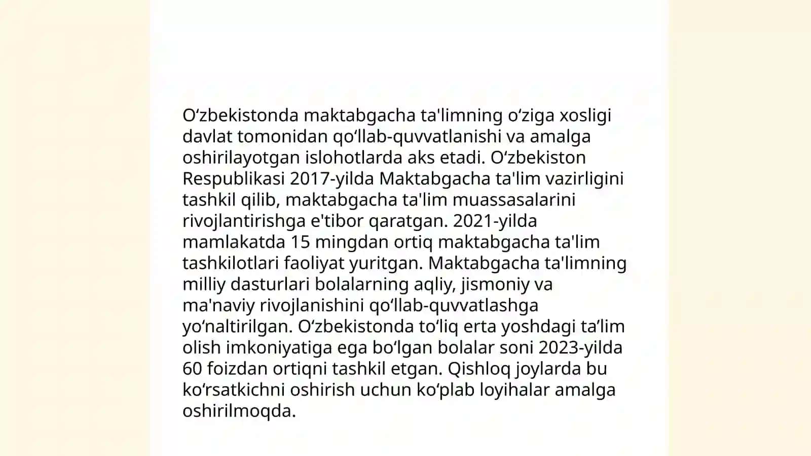 Oʻzbekistonda ta'lim rivojining oʻziga xos xususiyatlari 4