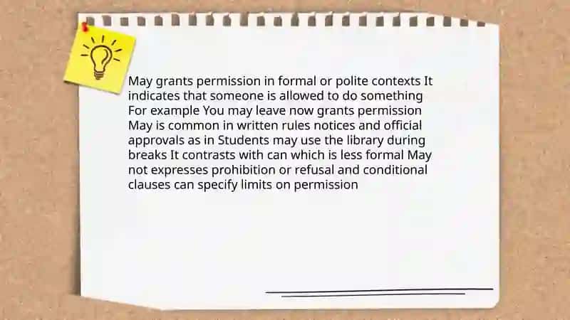 Modal verb ( May) 4