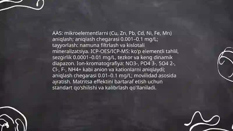 Tuproq suvining ifloslanishi ion bo'glanishini aniqlab ulardan tozalash g'oyasini ishlab chiqish 4