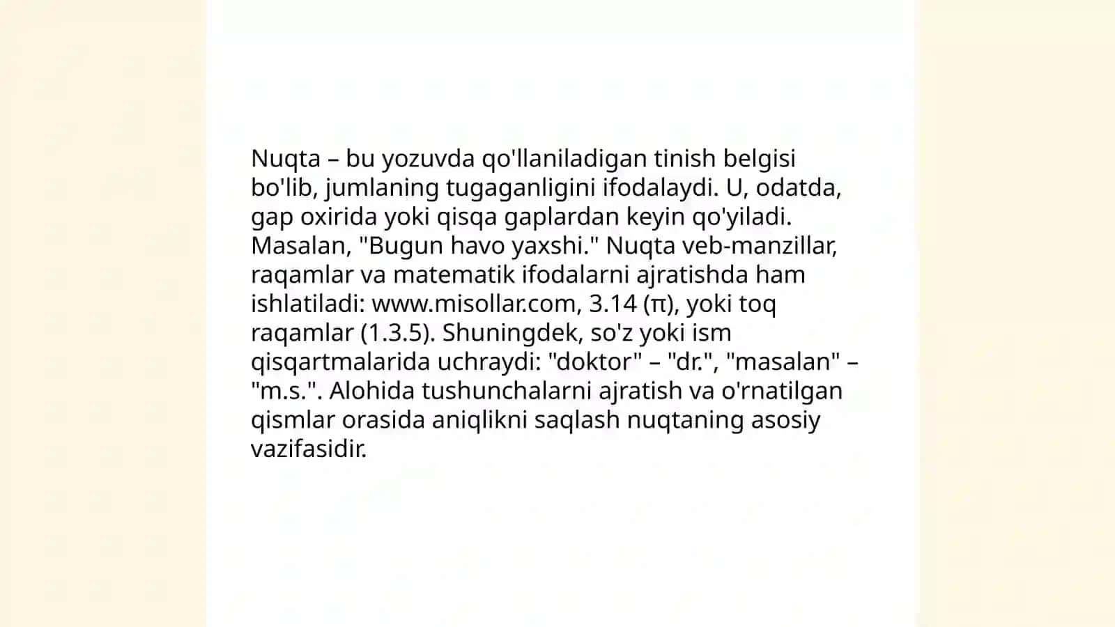 Punktuatsiya bo’limini o’qitish bo’yicha taqdimotlar tayyorlash 4