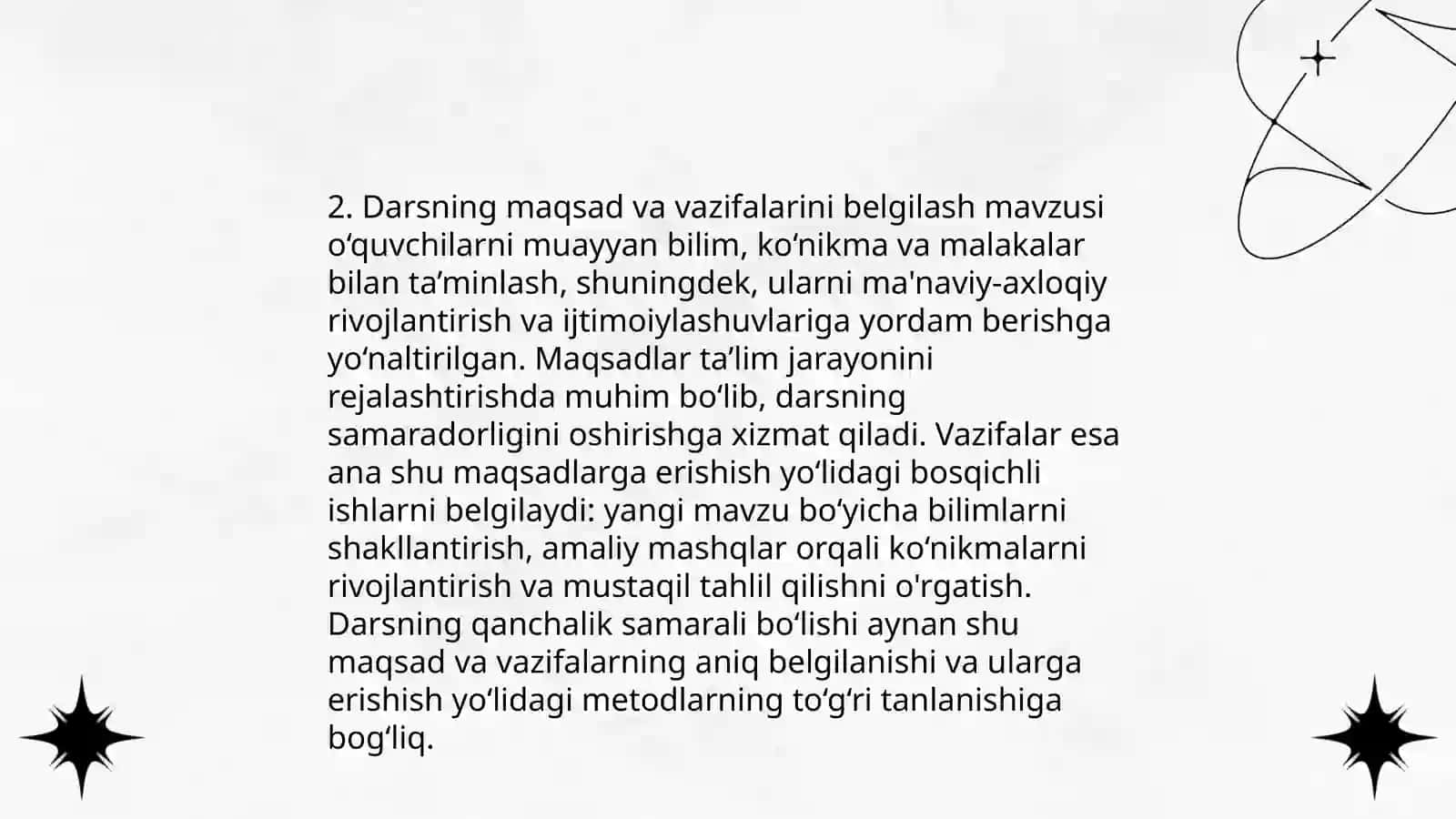 Darsni tashkil qilishning asosiy tamoyillari 4