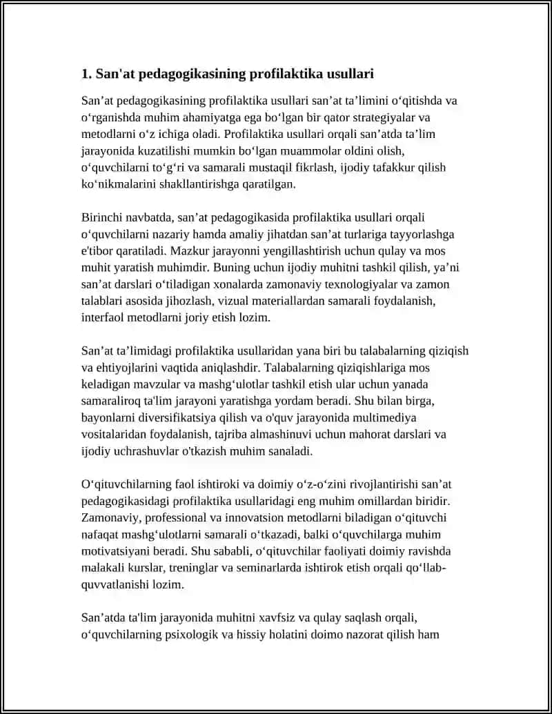 ART PEDAGOGIKANING ASOSIY USLUBIY TEXNIKALARI PROFELAKTIKA, RIVOJLANTIRISH VA TUZATISH ISHLARI 4