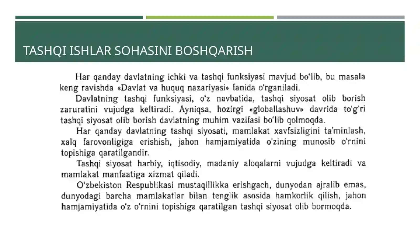 TASHQI ISHLAR SOHASINI BOSHQARISH 4