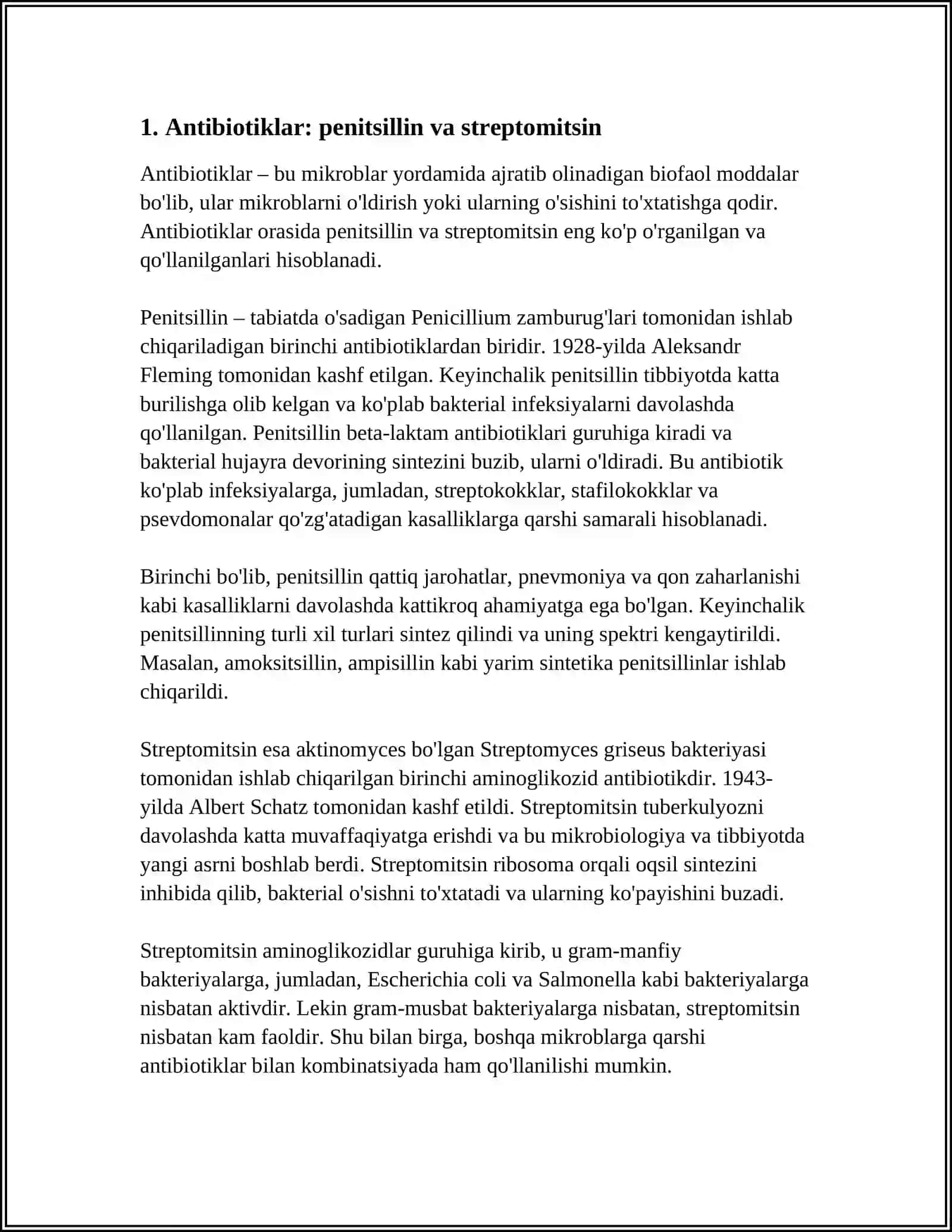 MIKROBLAR YORDAMIDA AJRATIB OLINADIGAN BIOFAOL MODDALAR 4