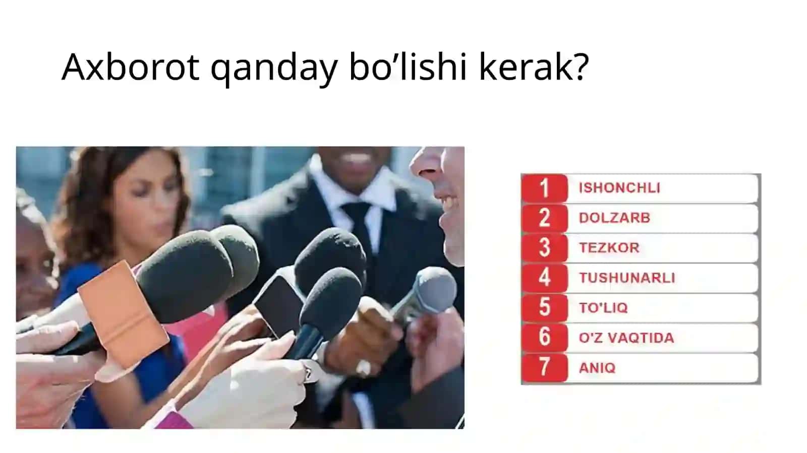 Axborot qanday bo’lishi kerak? 4