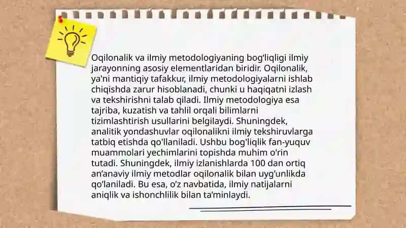 Oqilonalik va ilmiy tadqiqot metodologiyasi uygʻunligi 4