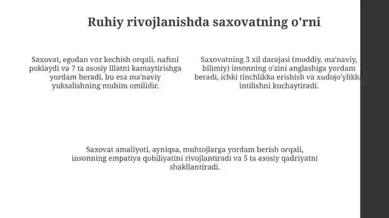 Saxovatlilikning inson ma'naviy kamolotidagi orni va ahamiyati 4