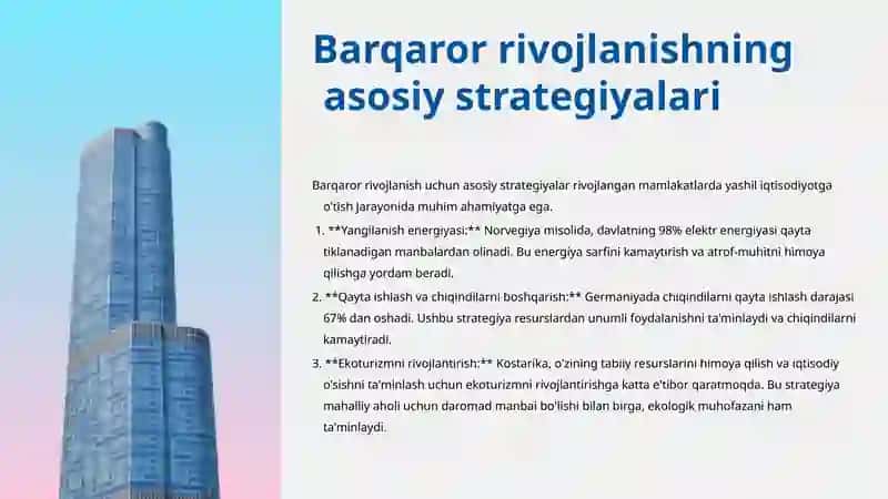 Barqaror rivojlanish: Ta'rif va ahamiyati 4
