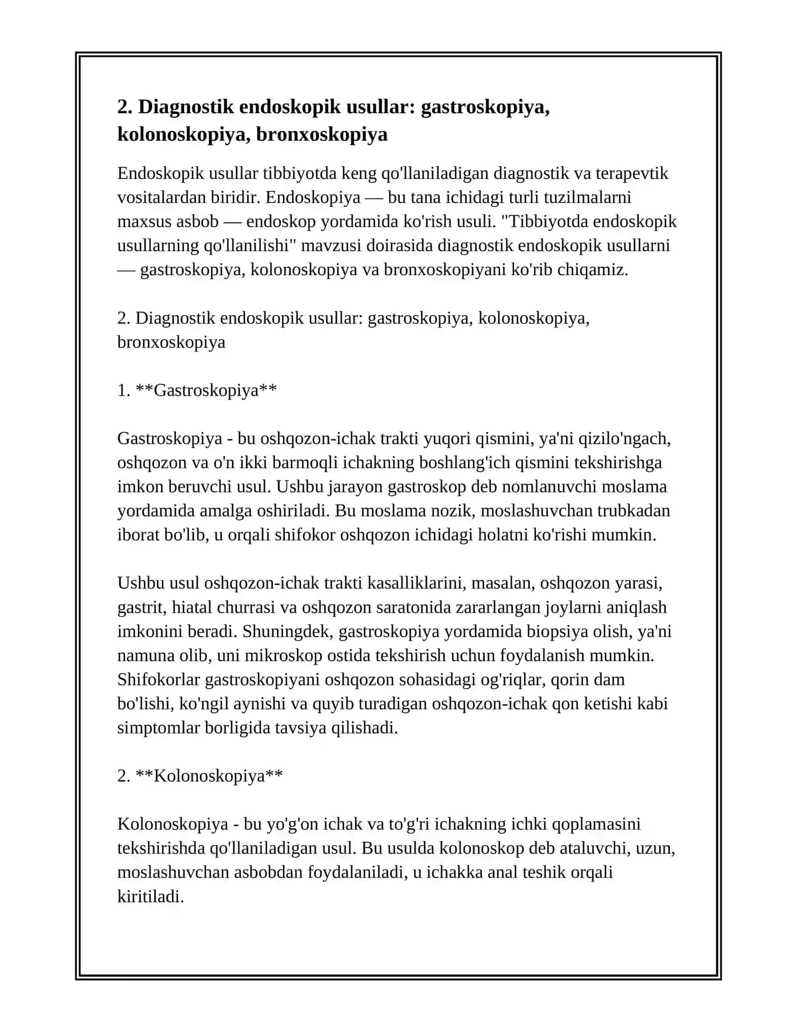 TIBBIYOTDA ENDOSKOPIK USULLARNING QO’LLANISHI 4