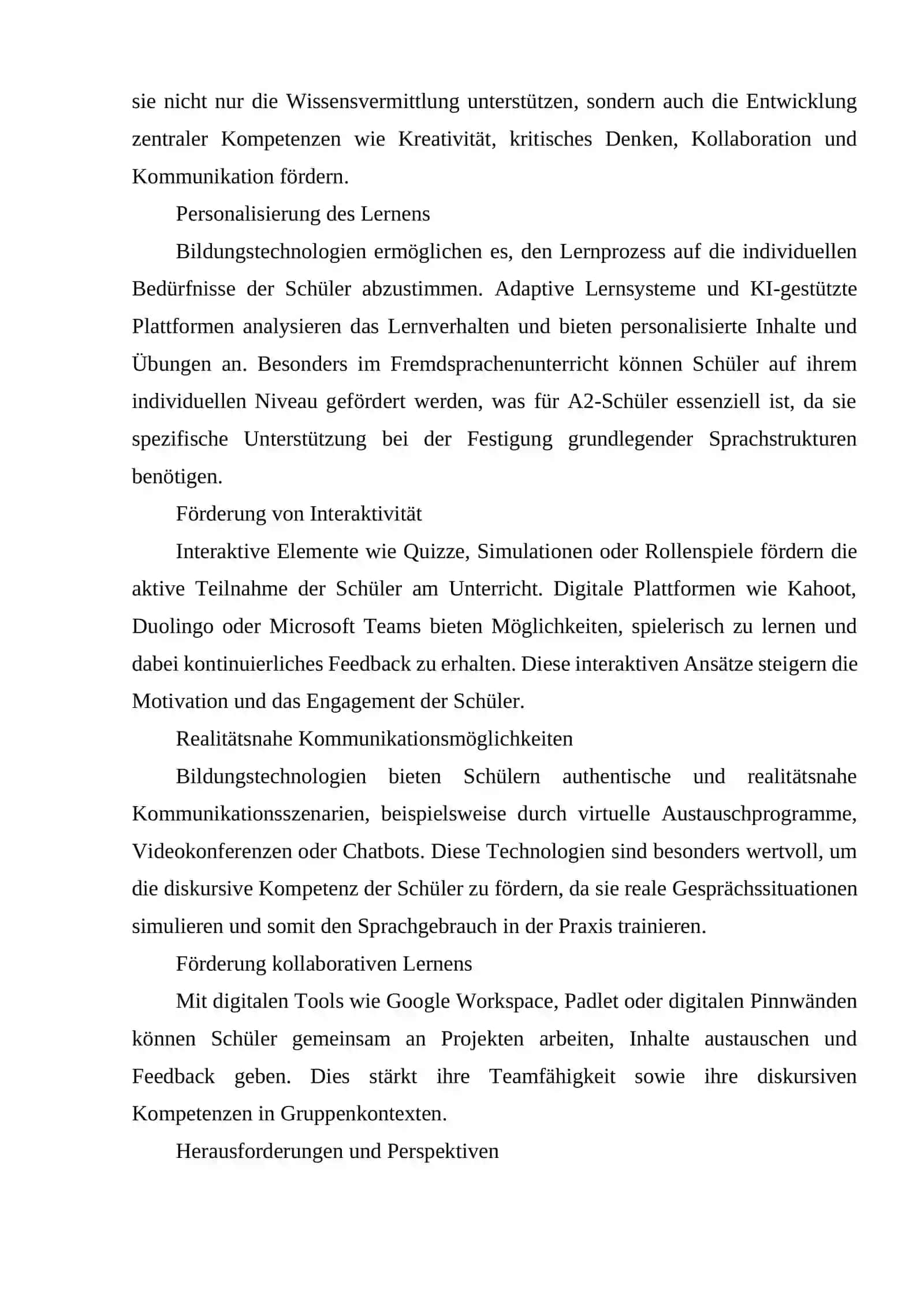 Bedeutung von Bildungstechnologien für die Entwicklung der diskursiven Kompetenz von Schülern der Sekundarstufe. (Am Beispiel von Schülern der Stufe A2) 4