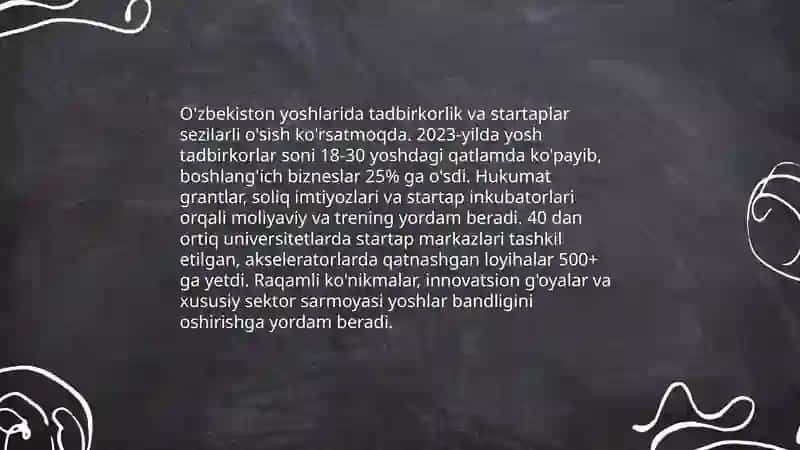 O‘zbekiston yoshlar qo‘lida: ta'lim va zamonaviy kasb-hunar 4