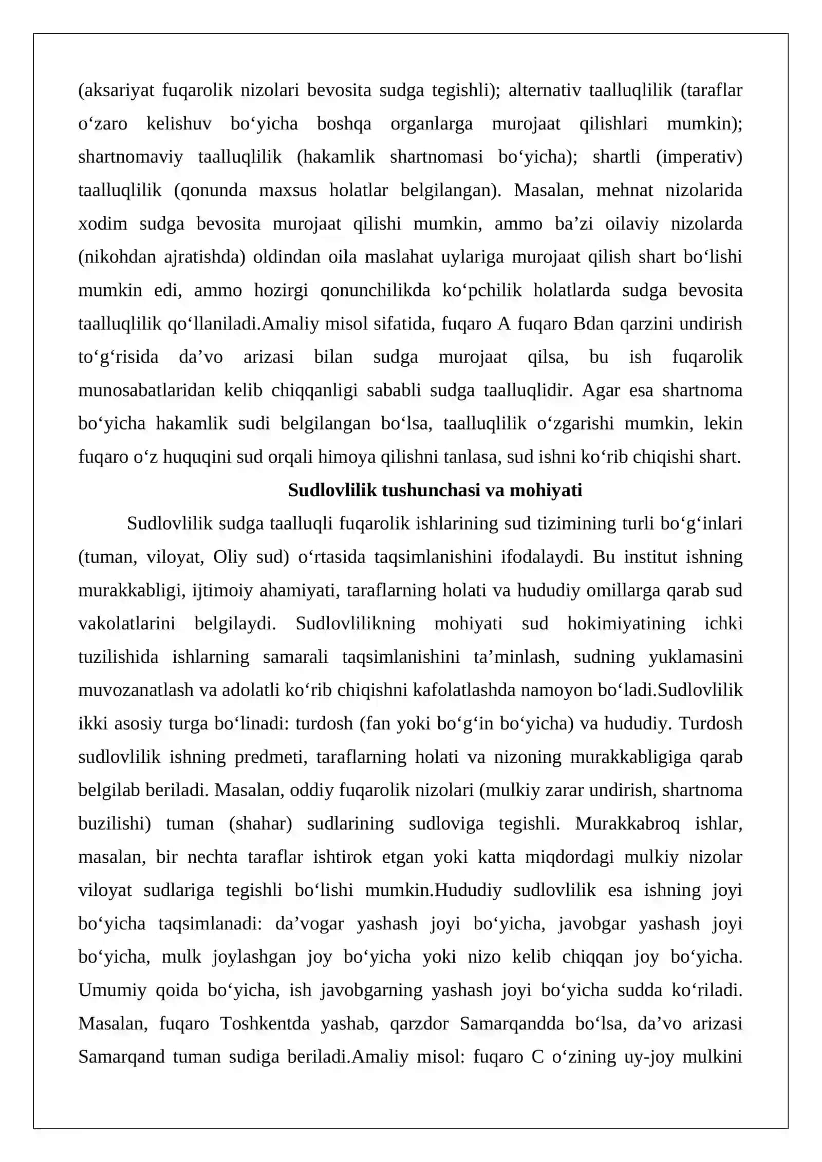 Taalluqlilikni sudlovlilikdan farqi 4
