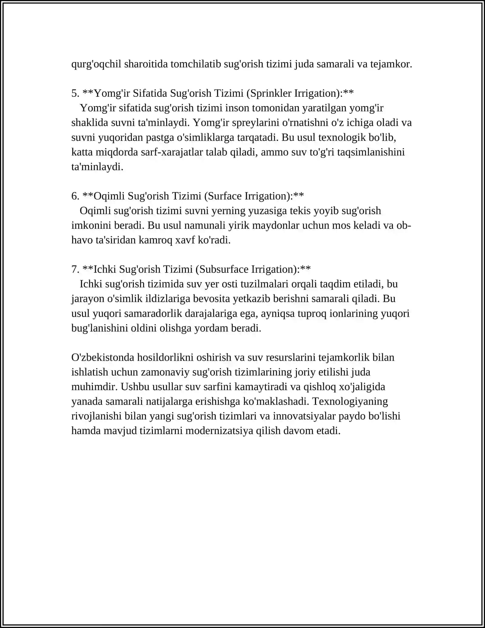 SUGʻORISH TIZIMI BOSH INSHOOTLARI.JOYINI TANLASH 4