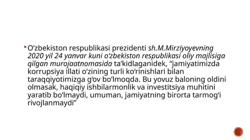 O‘zbekiston Respublikasida korrupsiyaga qarshi kurashish chora tadbirlar 4