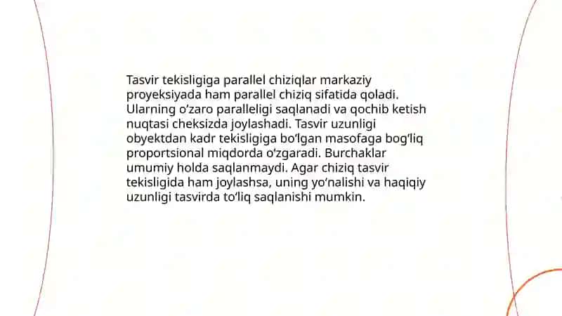 Umumiy va xususiy vaziyatdagi to'gri chiziqlarning perspektivasi 4