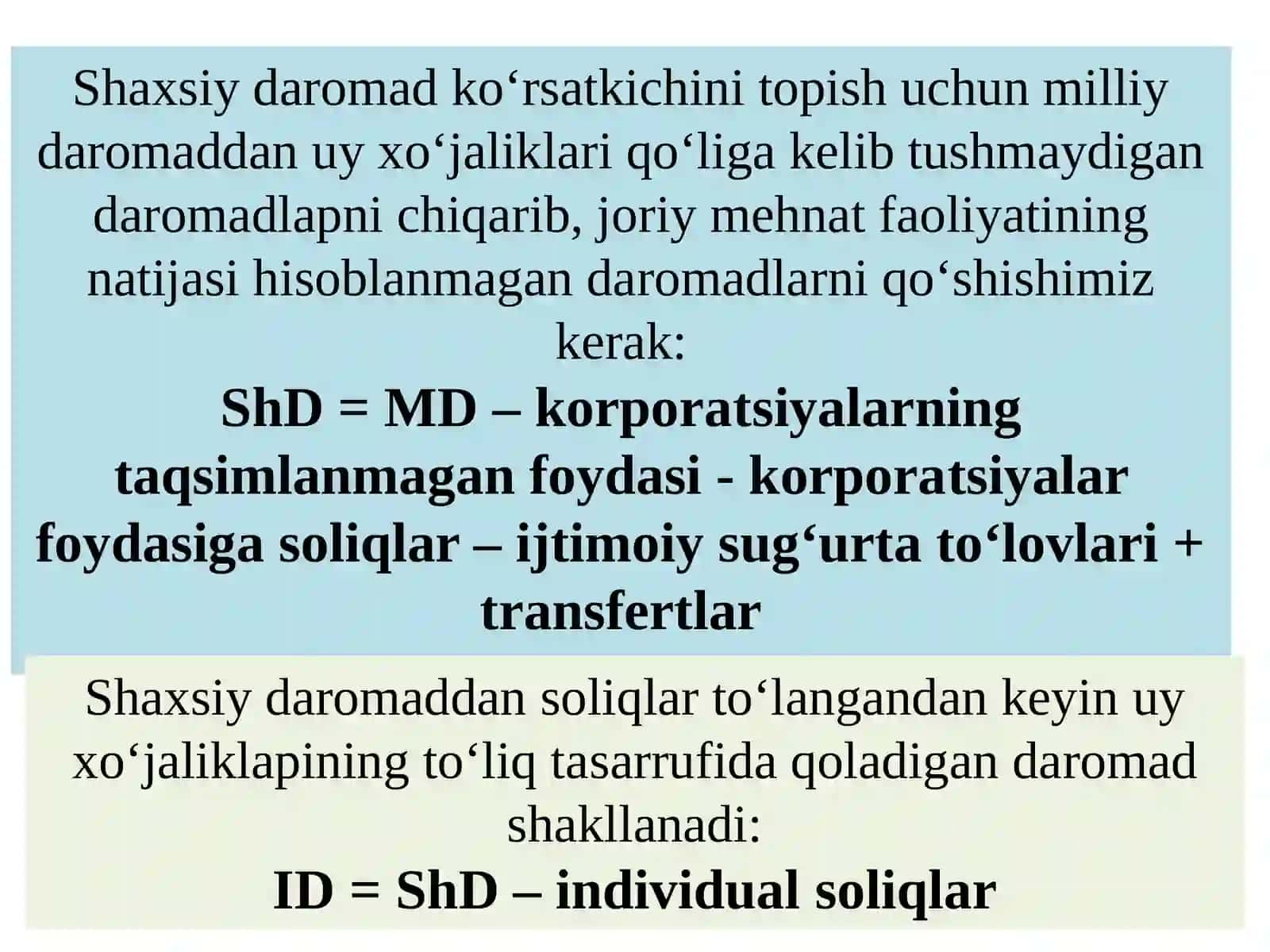 Milliy hisoblar, iqtisodiy faollik va inflyatsiyani o'lchash 4
