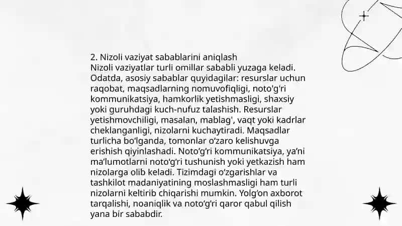 Nizoli vaziyatni boshqarish va uning usullari 4