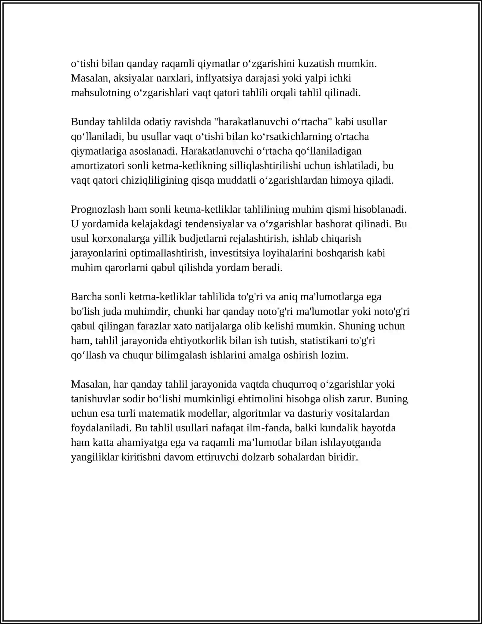 Sonli ketma-ketliklar tahlili 4