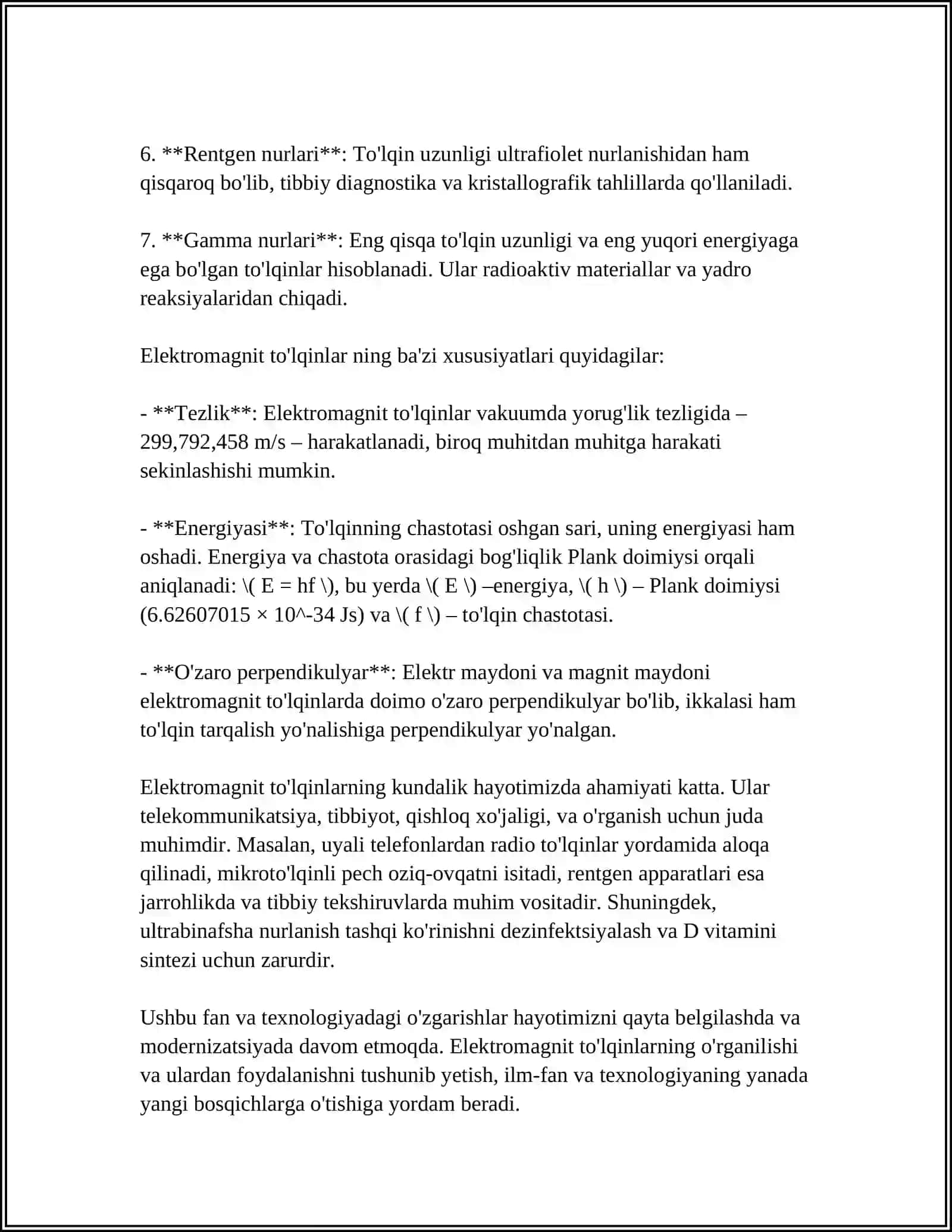 ELEKTROMAGNIT TO'LQINLAR 4