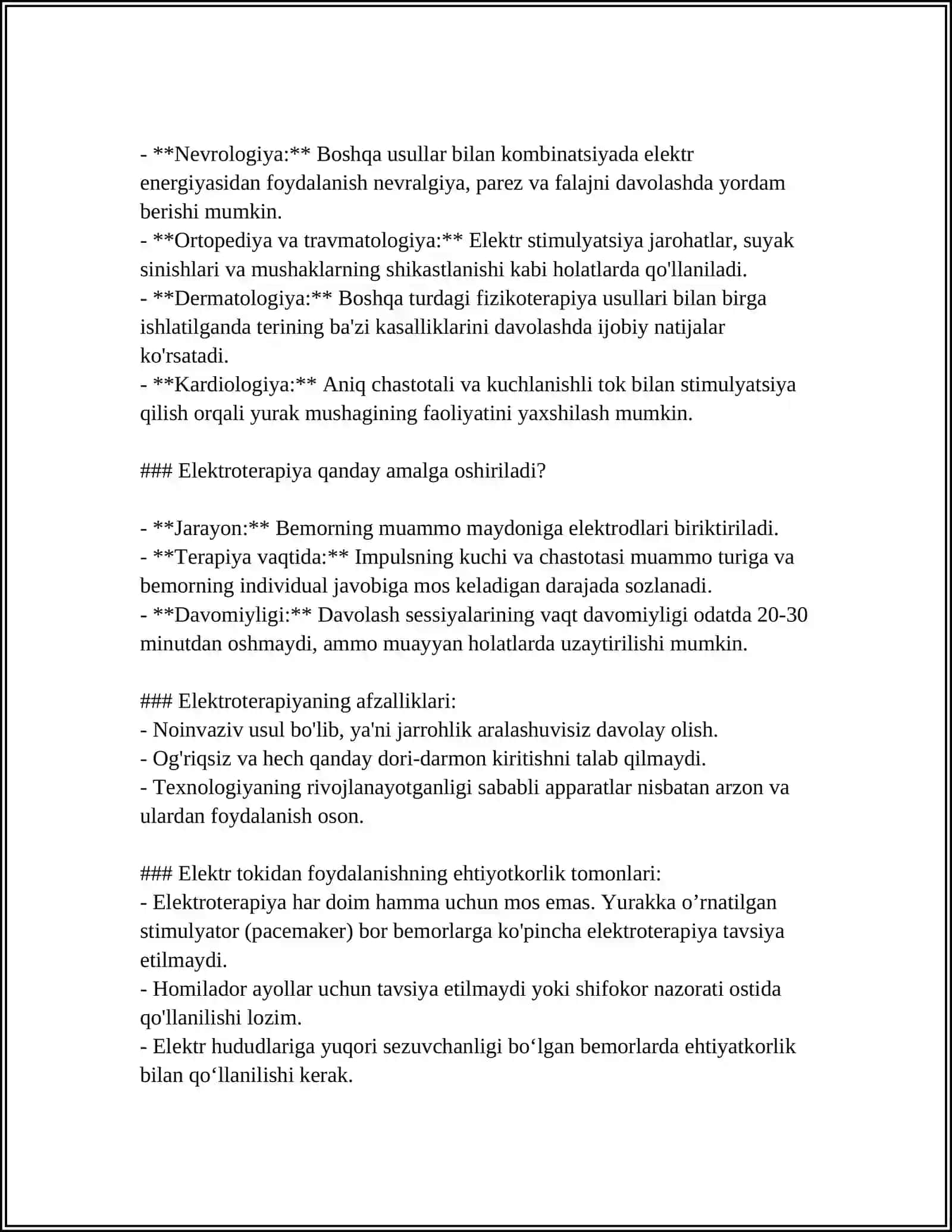 Elektr toki bilan davolash nazariyasi 4