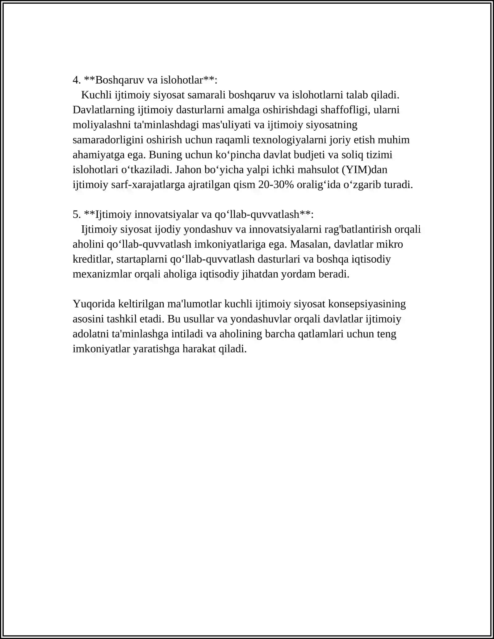 KUCHLI IJTIMOIY SIYOSAT KONSEPSIYASI SHAKILLANISHI VA RIVOJLANISH BOSQICHLARI 4