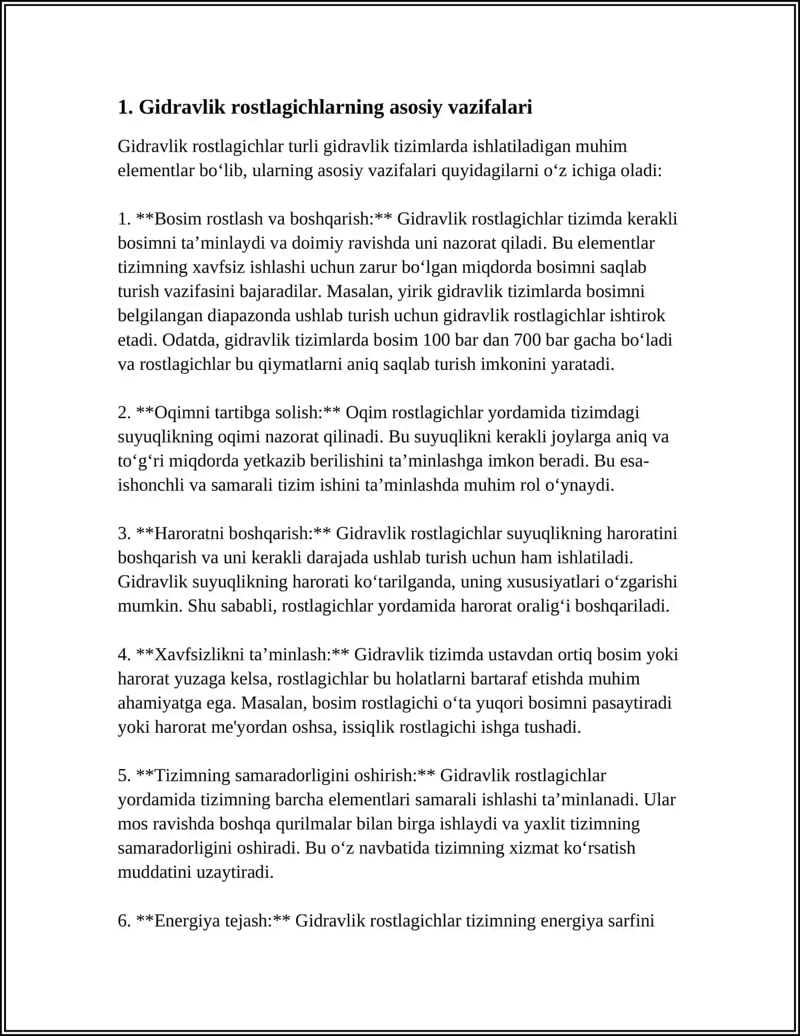GIDRAVLIK ROSTLAGICHLAR 4