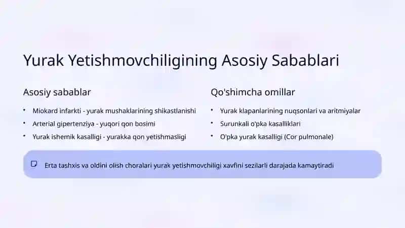 Yurak Yetishmovchiligi: Tasnifi, Asosiy Simptomlar va Davolash 4
