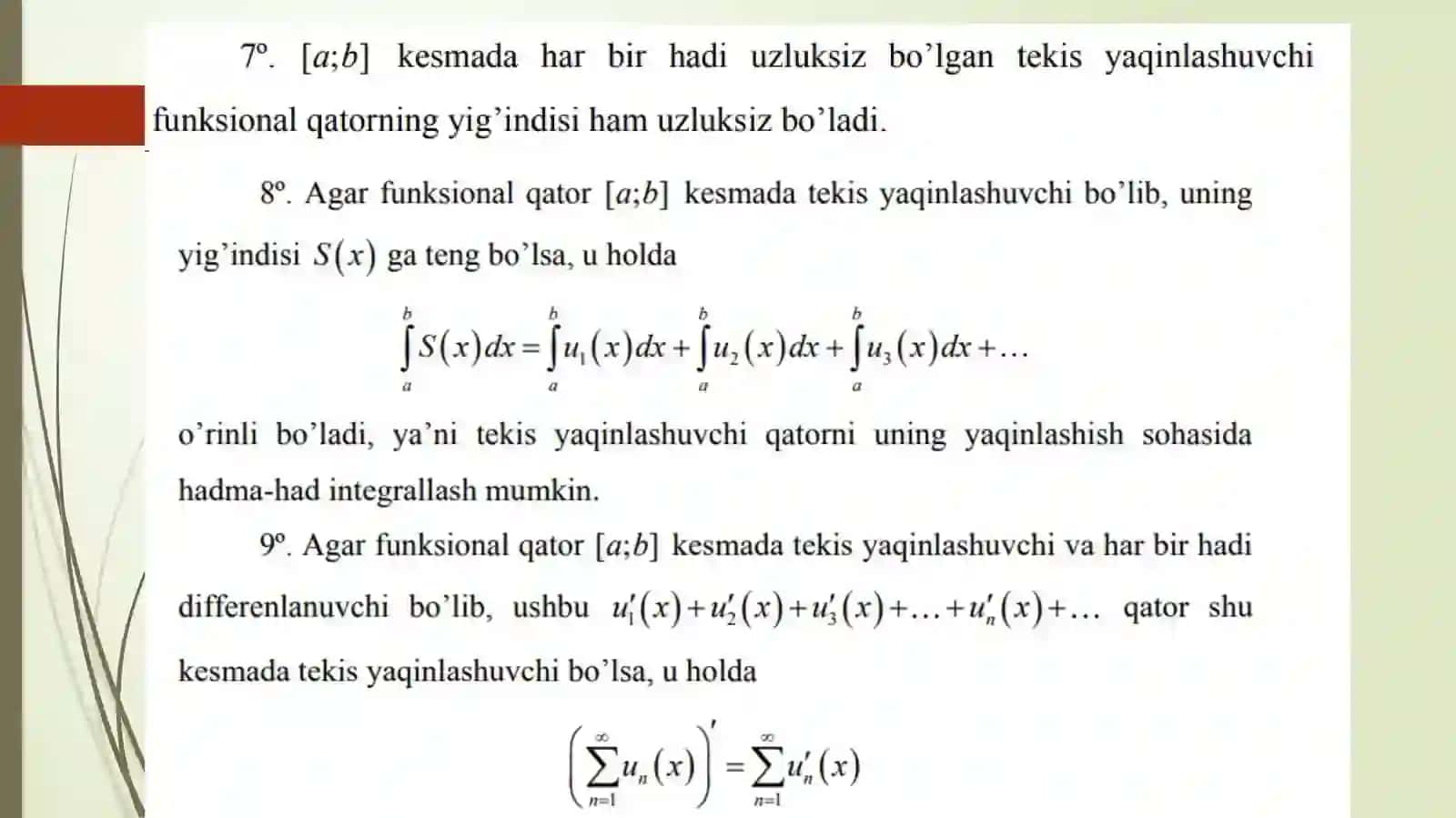 FUNKSIONAL QATORLAR.ASOSIY TUSHUNCHALAR.DARAJALI 4