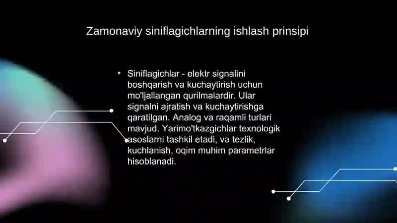 Zamonaviy siniflagichlar va ularning ishlash prinsipi 4