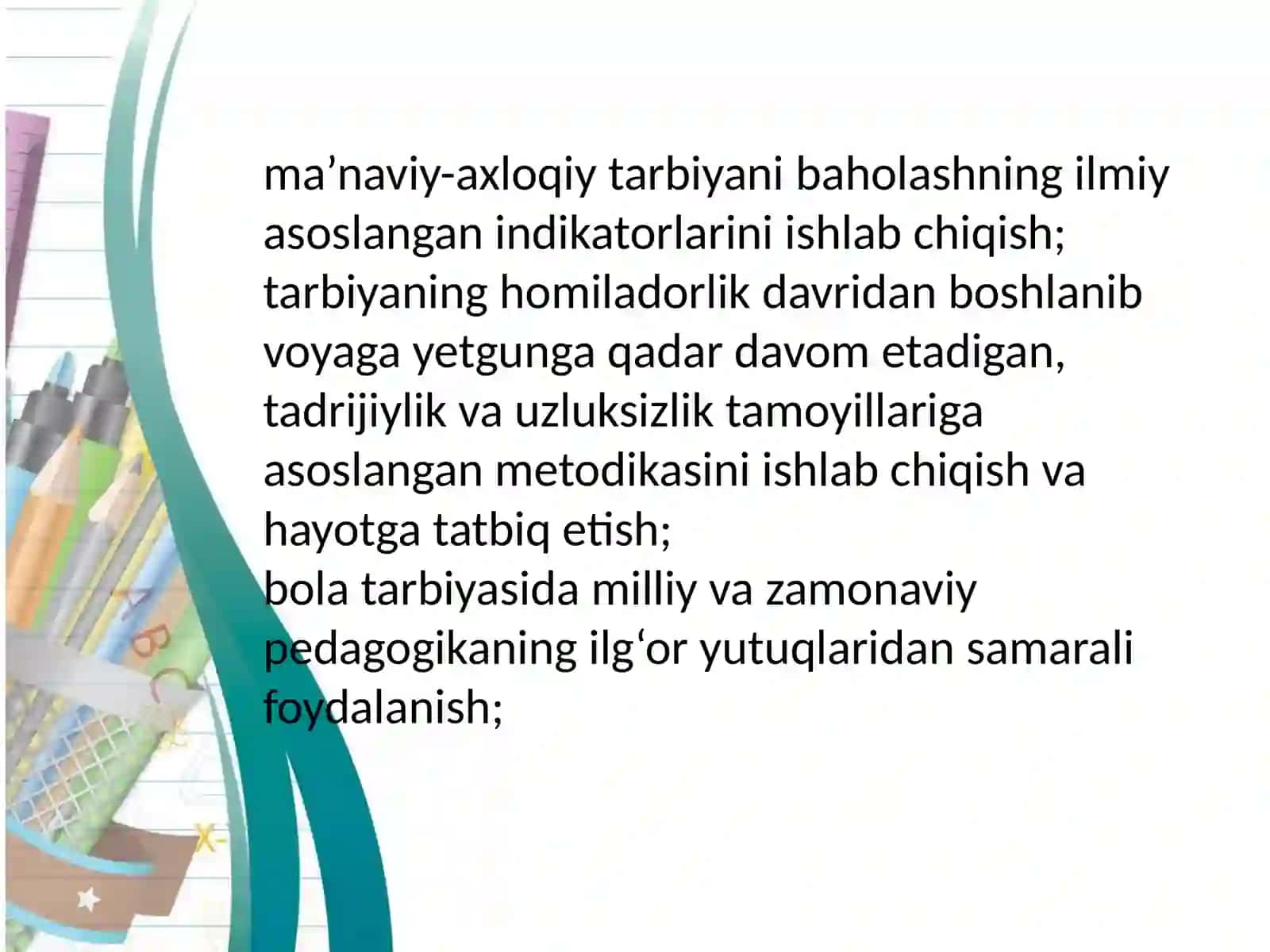 Karimova Xusnoraning tarbiya fanidan taqtimoti 4
